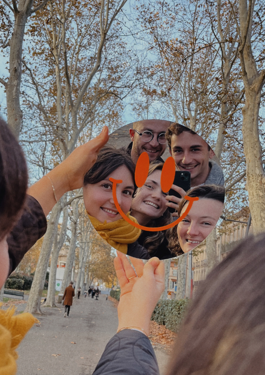 Miroir - Smiley orange